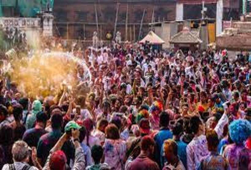Kathmandu Durbar Square | Holi Festival Celebration 2 March - A UNESCO square that turns into a Holi stage